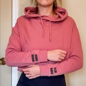 Pink cropped hoodie